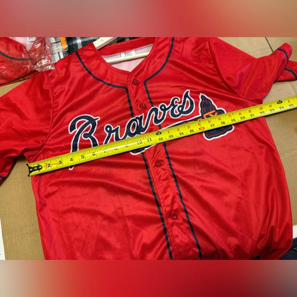 BDA Sports Red Atlanta Braves Baseball Jersey Number 23 Micheal Harris II Unisex - Picture 4 of 10